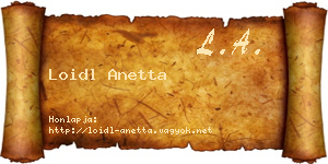 Loidl Anetta névjegykártya
